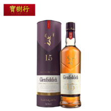 plus会员：格兰菲迪15年700ml 苏格兰达夫镇单一麦芽纯麦威士忌 进口洋酒 宝树行
