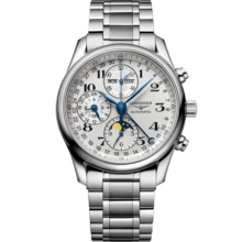 浪琴（LONGINES）瑞士手表 名匠系列 月相机械钢带男表 L26734786