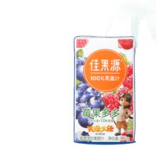 PLUS会员：佳果源 100%莓果多多混合果蔬汁 125g*4瓶*3件