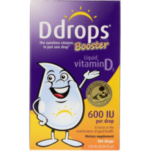 Ddrops 液体维生素D3滴剂 600IU 1岁+&成人 增强钙吸收强健骨骼预防畸形