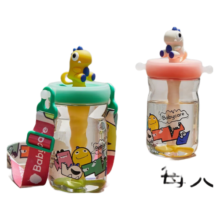 bc babycare儿童水杯恐龙冷萃吸管杯bbc水杯宝宝直饮杯幼儿园水壶 霸王龙托比莱特攻500ml