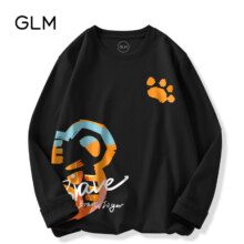 GLM 长袖t恤 男宽松纯棉圆领打底衫