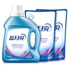 蓝月亮 深层洁净洗衣液6斤装  强效去污 易漂无残留 薰衣草香 1kg瓶+1kg*2袋