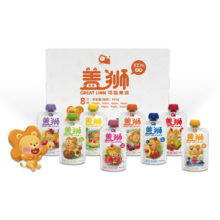 盖狮果泥混合口味无添加蔗糖吸吸袋儿童零食礼盒苹果蓝莓西梅 混合口味果泥 礼盒装 100g 12袋