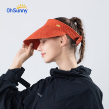 OhSunny防晒帽户外防紫外线遮阳帽 橘色-草帽