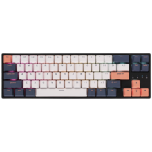 RK68Plus TTC月白轴三模蓝牙无线2.4G有线机械键盘电脑游戏笔记本办公家用PBT键帽可拆上盖68键RGB光蓝莓键帽
