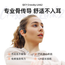 QCY Crossky Link2真骨传导无线蓝牙耳机挂耳式运动开放性不入耳通话降噪适用于全手机 灰色