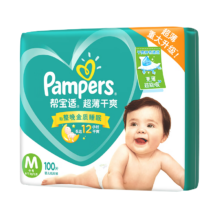 PLUS会员，京东百亿补贴：（Pampers）帮宝适 超薄干爽纸尿裤 M100片 (6-11kg)