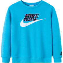 NIKE 耐克小童装男童毛圈圆领卫衣长裤2件套春秋新款儿童休闲套装 岩层灰 130/64(7)