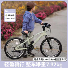 KinderKraftKK儿童自行车3-6-12岁学生单车男女孩山地车幻影 18寸浅绿色