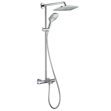 汉斯格雅（Hansgrohe） 双飞雨恒温花洒240超大顶喷带下出水龙头柯洛玛套装多功能淋浴器 旗舰款:26777-双飞雨