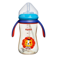 日康（rikang）吸管奶瓶 1岁以上带重力球宽口奶瓶 PPSU带手柄300ml N1062 黄色