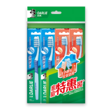 概率券、plus会员:DARLIE好来(原黑人) 健齿牙刷 中软毛大小刷头  4支装