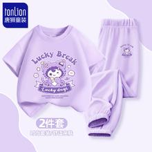唐狮童装女童夏装套装2024新款时髦夏季衣服