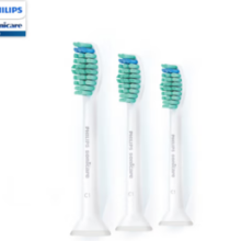 PLUS会员！PHILIPS 飞利浦 基础洁净系列 HX6013 电动牙刷刷头 白色 3支装