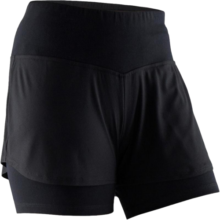 迪卡侬（DECATHLON）运动短裤女防走光宽松夏季外穿跑步瑜伽训练健身裤GYPWL 黑色(新老款随机发货) S