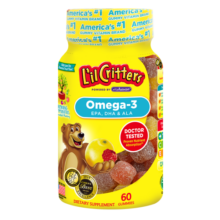lilcritters丽贵小熊糖鱼油藻油dha2岁+儿童营养软糖60粒