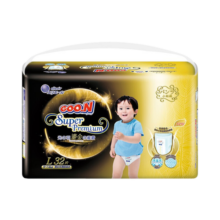 GOO.N大王鎏金系列婴儿尿不湿宝宝成长裤尿裤 小短裤L32(适合9-14KG)