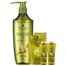 施华蔻（Schwarzkopf）生姜精华修护头皮净澈洗发套装(洗600ml赠补充装200ml)(新老包装)
