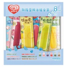 plus会员：和路雪棒冰组合装水蜜桃+西瓜+菠萝+杨梅+青梅+柠檬口味冰棍6支装 423g*4件+凑单