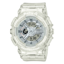 卡西欧（CASIO）BABY-G 多功能双显 BA-110CR深海珊瑚透明防水炫彩运动女表 BA-110XCR-7APR