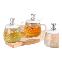 20日20点、京东百亿补贴：惠寻 玻璃杯咖啡杯 小熊杯【杯身+盖子+勺子】