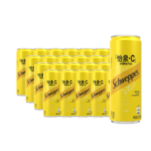 可口可乐（Coca-Cola）怡泉 Schweppes +C 柠檬味 汽水 含维C 330ml*24罐 整箱调酒