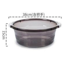 茶花 洗脸洗头盆 婴儿洗澡盆 塑料盆子洗衣盆 大水盆38cm 暖灰 1只装