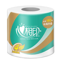 心相印 卷纸 心柔有芯 4层180g*27卷卫生纸巾大克重 卷筒纸 整箱