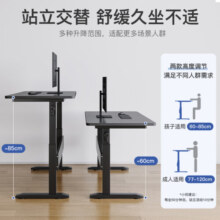 耐赛尔升降电脑桌台式电竞桌椅套装手动升降家用学习书桌站立式办公工作 【手摇升降】碳纤维80cm