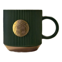星巴克（Starbucks）墨绿色条纹女神铭牌马克杯340ml咖啡杯陶瓷杯水杯男士女士礼物