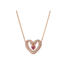 施华洛世奇（SWAROVSKI）生日礼物 施华洛世奇 UNA 项链轻奢饰品美拉德风格生日礼物 镀玫瑰金色 5662874