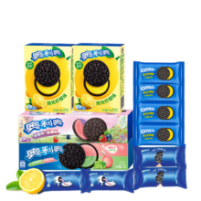 奥利奥（Oreo）夹心饼干 季节限定零食 双果味+柠檬味 4盒共388g