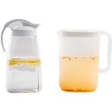 茶花（CHAHUA） 冷水壶塑料家用凉水壶果汁壶大容量杯子耐热耐高温凉水杯茶壶 【绿色+白色】 2200ml