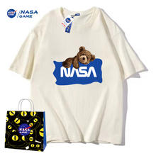 NASA GAME官网联名直播新品2024纯棉短袖t恤男女潮牌上衣情侣装T