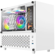 METALFISH鱼巢S6白色机箱台式机迷你小机箱DIY电脑matx主板ITX侧透MINI主机箱水冷 S6白色单机箱
