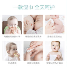 哈丁宝贝木糖醇洁肤湿巾 儿童手口屁屁专用加厚便携式迷你小包宝宝湿厕纸 木糖醇洁肤湿巾48抽*10包