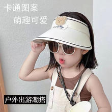 彩虹房子 宝宝防晒帽 lucky小熊防晒帽白色