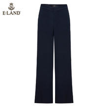 E·LAND 衣恋 Eland衣恋黑色垂感宽松显瘦直筒裤女阔腿裤休闲裤春夏