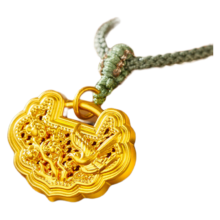 京东百亿补贴：中国黄金（CHINA GOLD）黄金吊坠平安锁女足金喜上眉梢纳福锁长命锁送女友送老婆生日礼物 足金飞燕锁（约0.9-1g)
