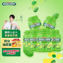 DOUBLEMINT 绿箭 口香糖绿茶薄荷味约40粒64g*6瓶 糖果零食口气清新糖