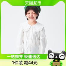迷你巴拉巴拉 女童衬衫宝宝春款儿童衬衣纯棉洋气翻领长袖衬衫