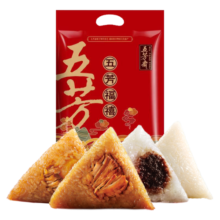 五芳斋 中华老字号粽子福禧礼袋 蛋黄肉粽蜜枣白米咸甜棕子 端午节礼品 袋装480克（4只粽）
