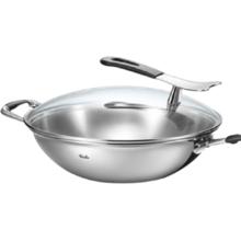 Fissler 菲仕乐 炒锅亚洲多层钢玻璃盖单柄炒锅家用不锈钢炒菜锅燃气电磁炉通用 30cm