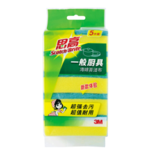 3M洗碗布百洁布思高G6215洗碗海绵百洁布一般厨具经典款抹布 5片装