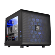 Thermaltake（Tt）Core V21 黑色 机箱水冷电脑主机（卧式/标配20CM大风扇/模组化设计/弹性安装）