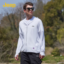 Jeep 吉普男upf50+ 防晒衣本白色