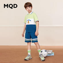 MQD 马骑顿 男童翻领短袖套装 浅绿