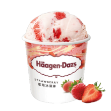 哈根达斯（Haagen-Dazs）经典草莓口味大桶冰淇淋473ml 家庭装