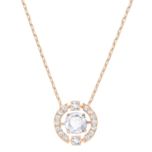 施华洛世奇（SWAROVSKI）【生日礼物】施华洛世奇跳动的心 SPARKLING DANCE 项链女 玫瑰金色 5272364